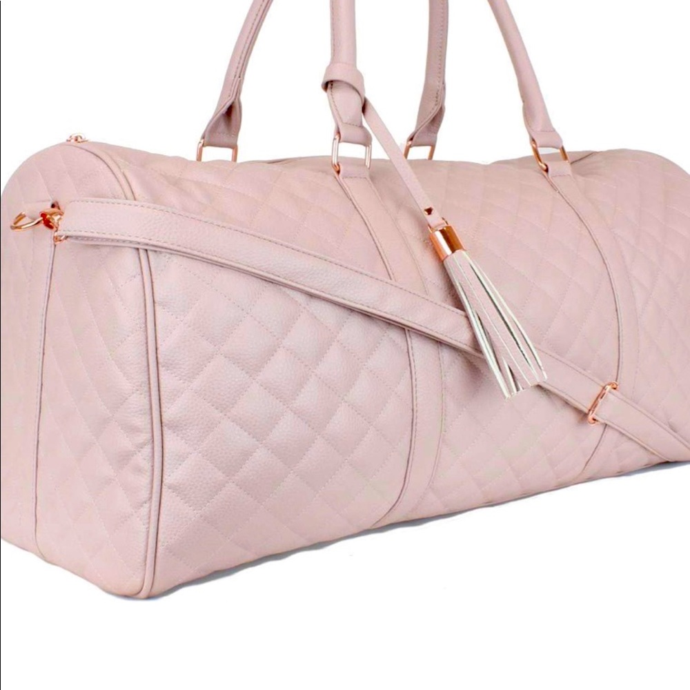 Baby pink duffel bag